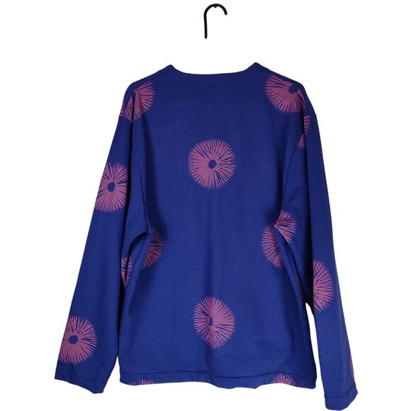 Pleasures Now Freeze Blue Cardigan Sweater Spore Print Large Streetwear Indie - Picture 2 of 13